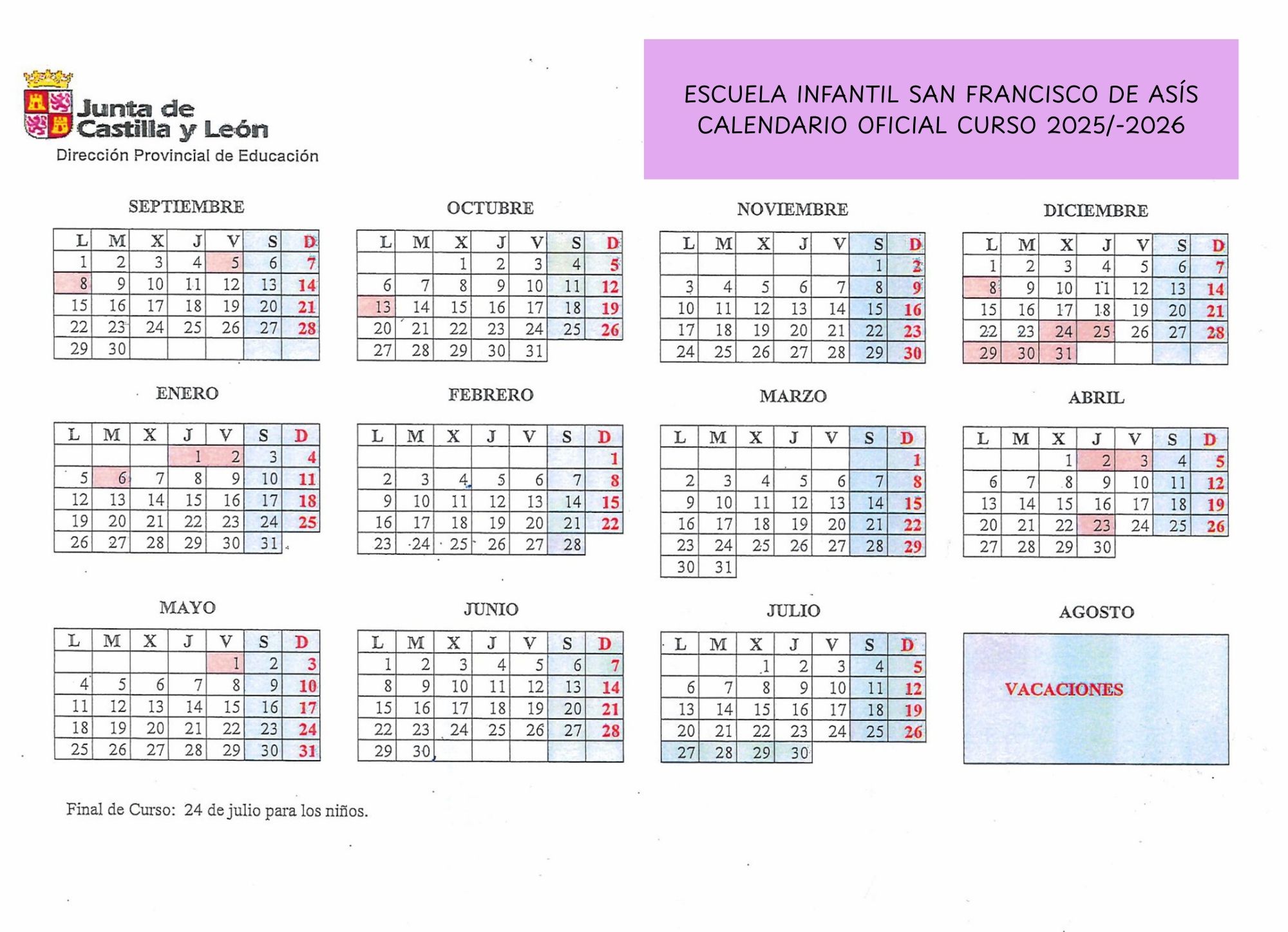 CALENDARIO NUESTRO